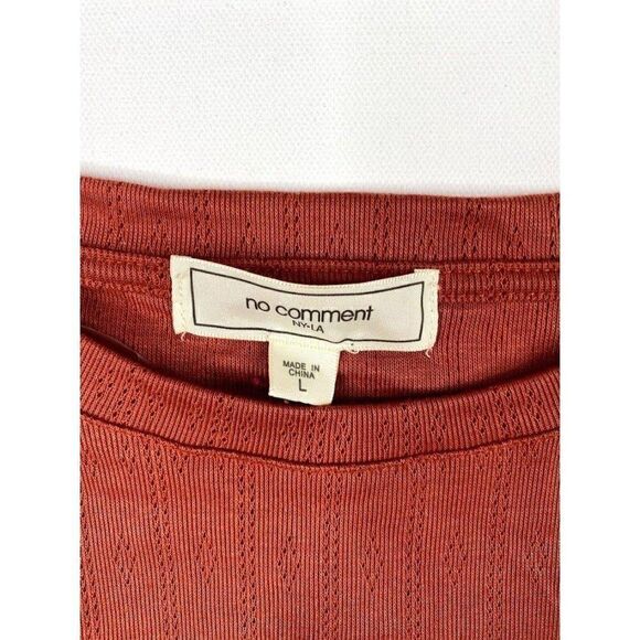 ‎Juniors No Comment Pointelle Top Large Burnt Red - Picture 8 of 8
